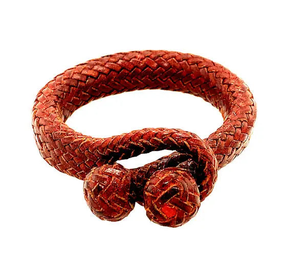 Hand Braided Leather Bracelet - Squash Blossom Vail