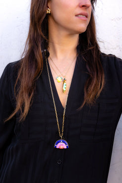 Brent Neale Medium Marianne Necklace on Ball Chain - Squash Blossom Vail