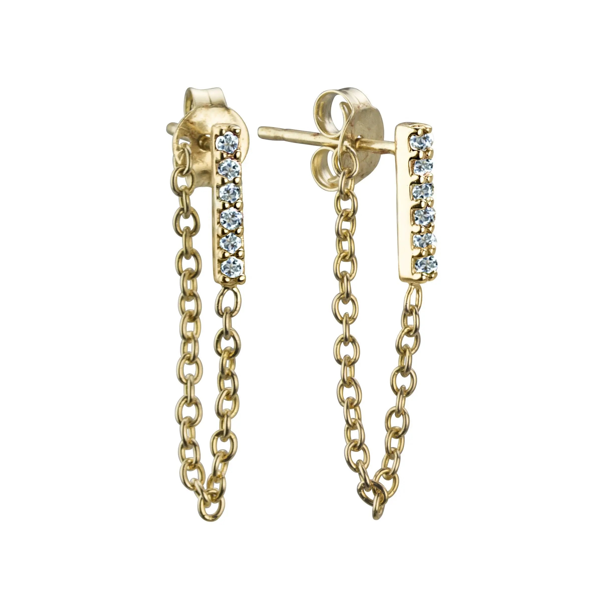 Chain and Diamond Earrings - Squash Blossom Vail