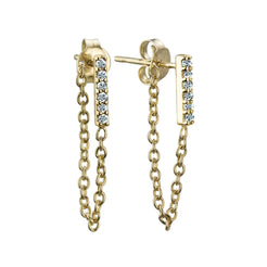 Chain and Diamond Earrings - Squash Blossom Vail