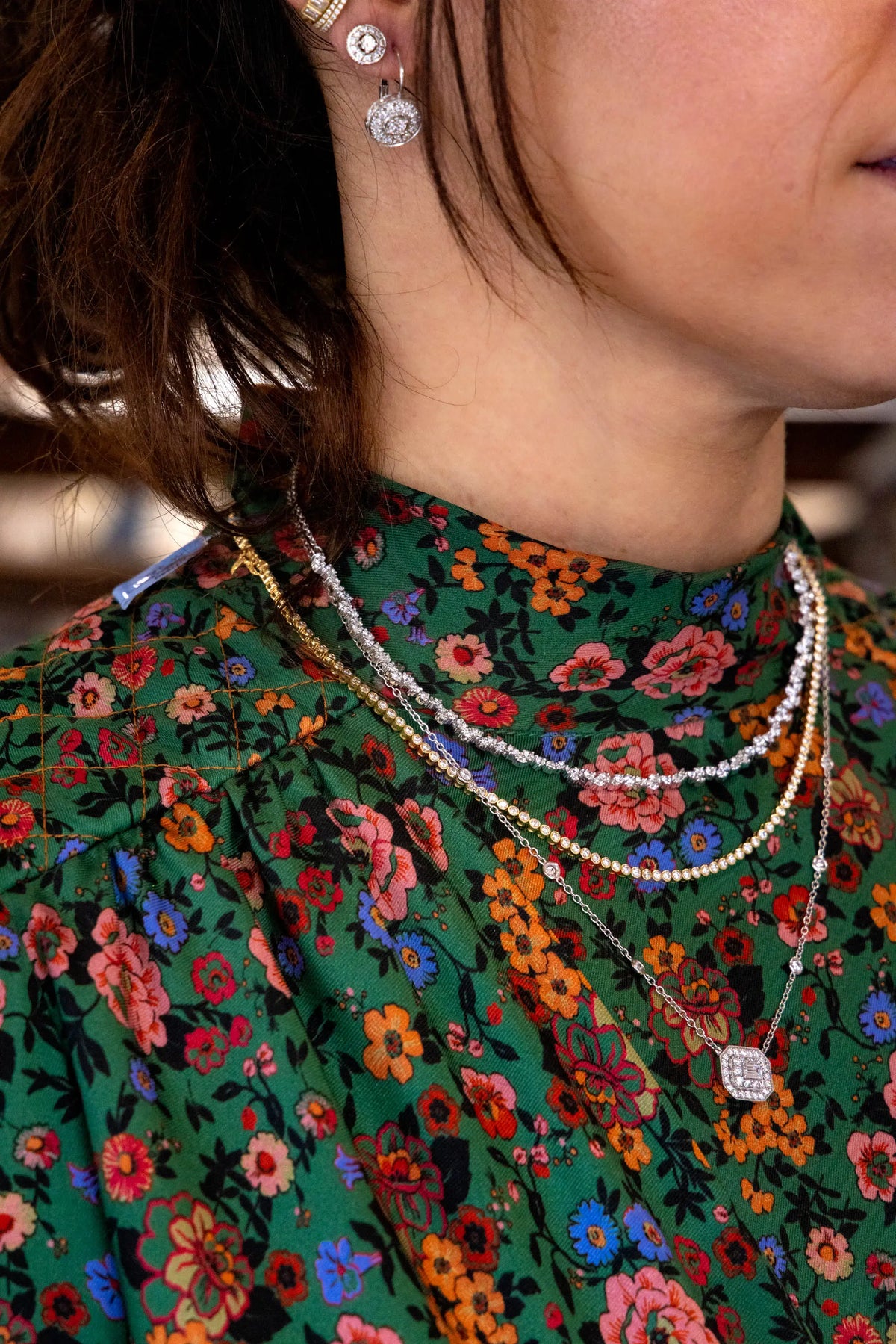 Mid Emerald-Cut Art Deco Necklace - Squash Blossom Vail