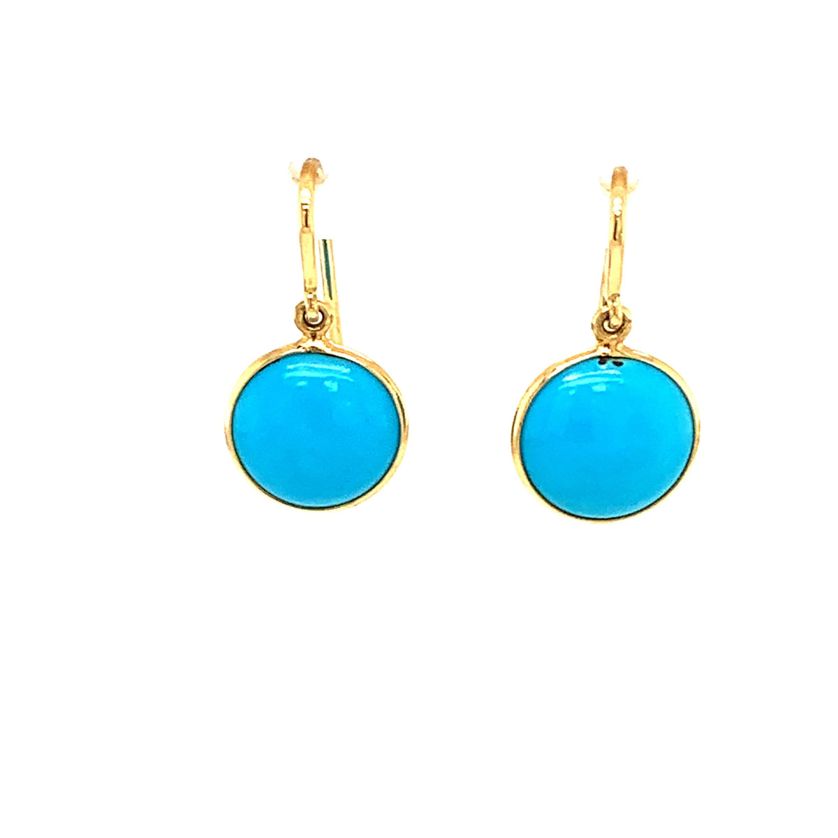 Turquoise Simple Round Dangle Earrings - Squash Blossom Vail