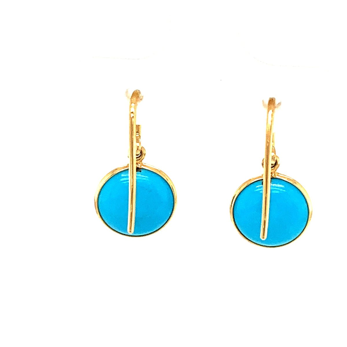 Turquoise Simple Round Dangle Earrings - Squash Blossom Vail