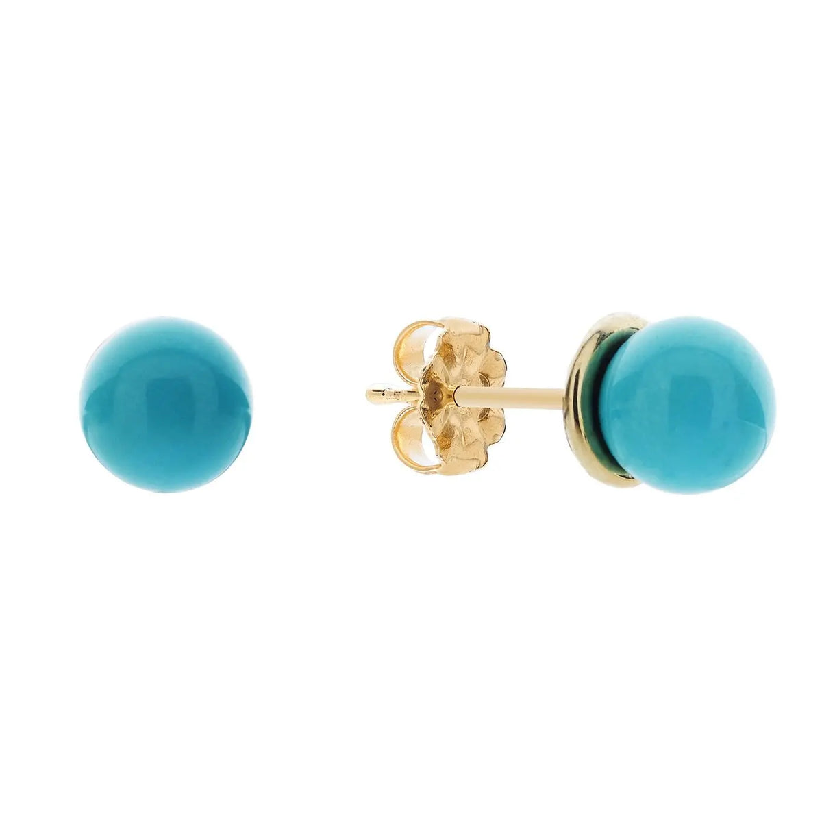 Floating Turquoise Stud Earrings - Squash Blossom Vail