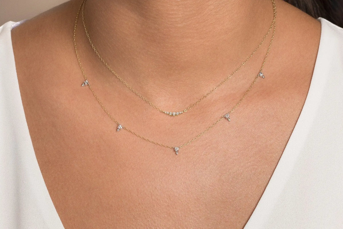 Devere Necklace in Diamonds - Squash Blossom Vail