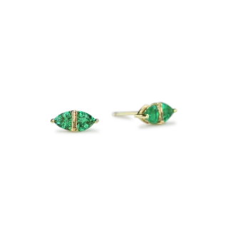 Sage emerald stud earrings - Squash Blossom Vail