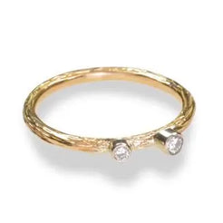 Gold And Diamond Pebble Ring - Squash Blossom Vail