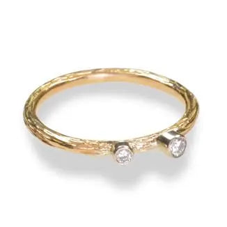 Gold And Diamond Pebble Ring - Squash Blossom Vail