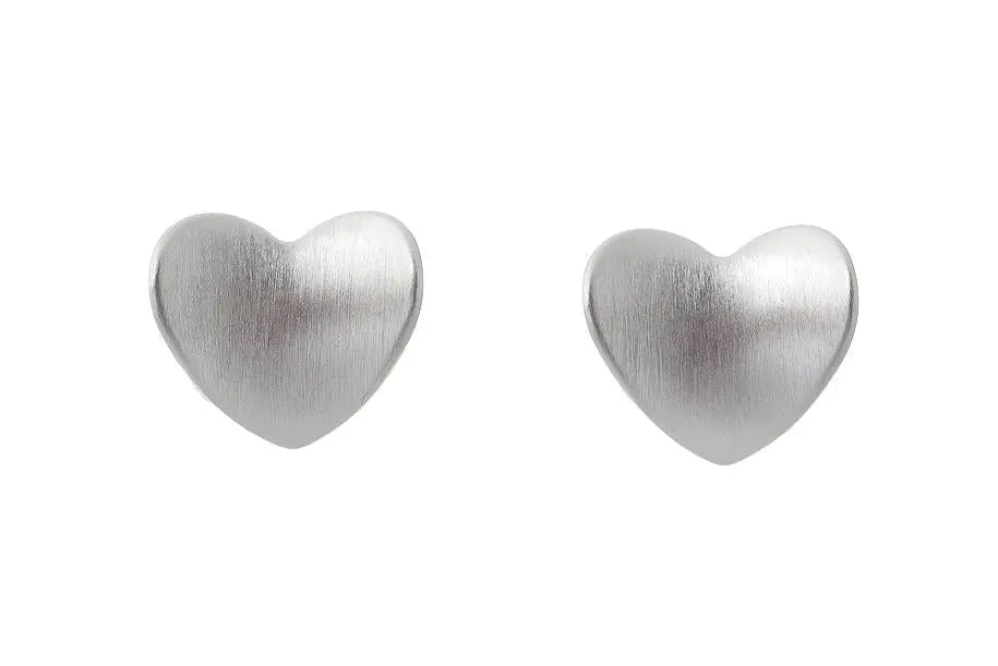 SILVER HEART STUDS - Squash Blossom Vail