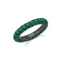 This ring is amazing. It is 3 sided emeralds set in 18k gold. It is great on its own or stacked. It is has 5.28cts of Emeralds. The band is 3mm wide.